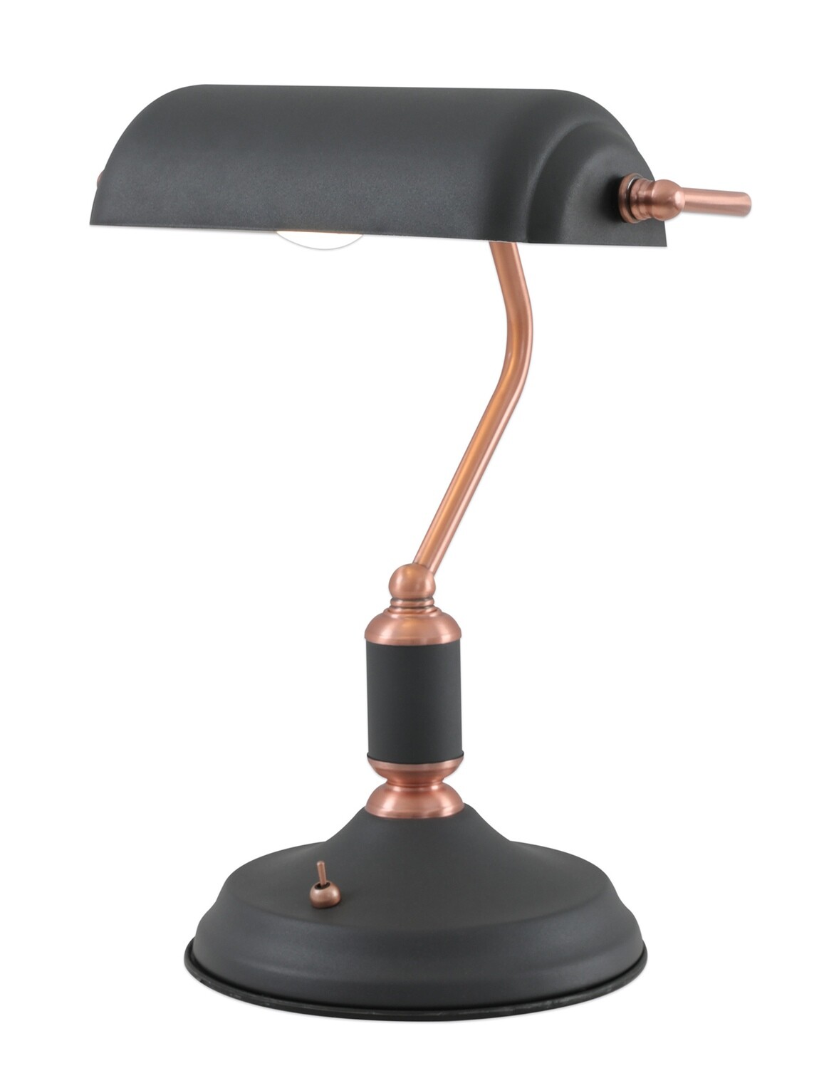 Lumina Table Lamp 1 Light With Toggle Switch, Sand Black/Copper