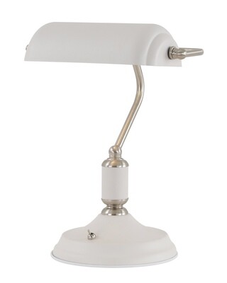 Lumina Table Lamp 1 Light With Toggle Switch, Sand White/Satin Nickel