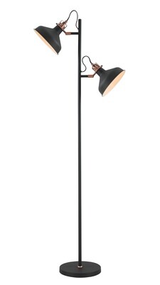 Lumina Floor Lamp, 2 x E27, Sand Back/Copper/White