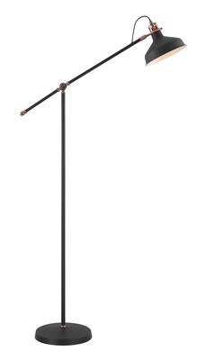 Lumina Floor Lamp, 1 x E27, Sand Black/Copper/White