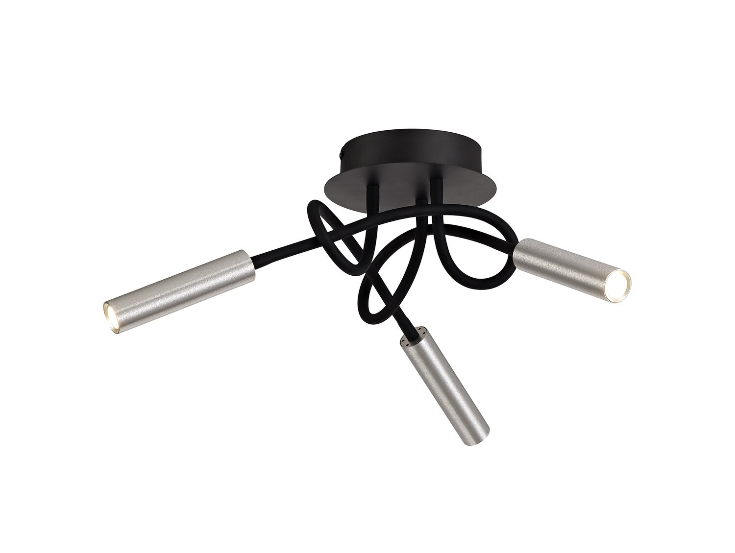 Stanie Ceiling, 3 Light Adjustable Arms, 3 x 5W LED Dimmable, 3000K, 930lm, Black/Aluminium