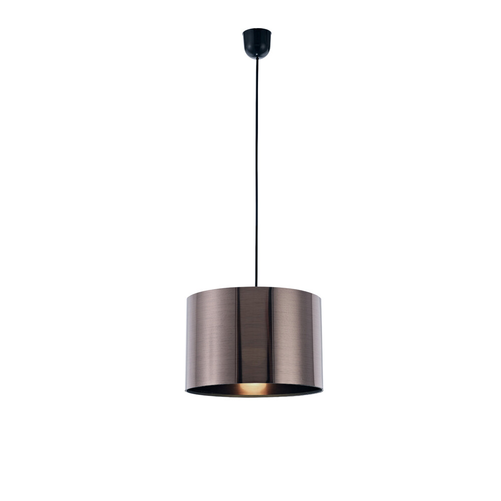 Dako Pendant 1 Light E27 With 300 x 200mm Cylinder Shade, c/w Ceiling Bracket Metallic Gun Metal