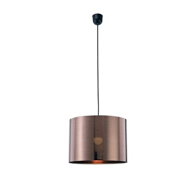 Dako Pendant 1 Light E27 With 350 x 250mm  Cylinder Shade, c/w Ceiling Bracket Metallic Bronze