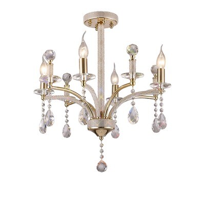 Fiore Ceiling Luminaire 4 Light French Gold/Crystal