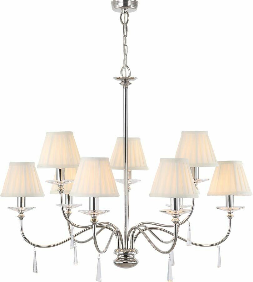 Elstead Finsbury Park 9 Light Chandelier – Polished Nickel