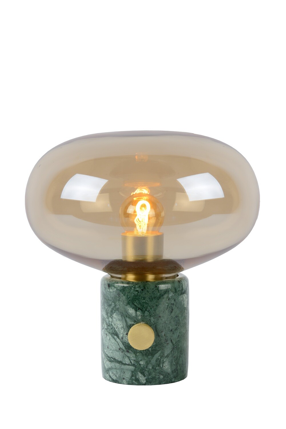 CHARLIZE Table lamp 1xE27 Amber glass/Green marble