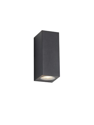 OMAR Rectangle Wall Lamp, 2 x GU10, IP54, Sand Black