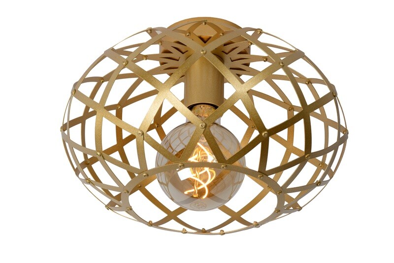 WOLFRAM - Flush ceiling light Ø 30 cm 1xE27 Matt Gold / Brass