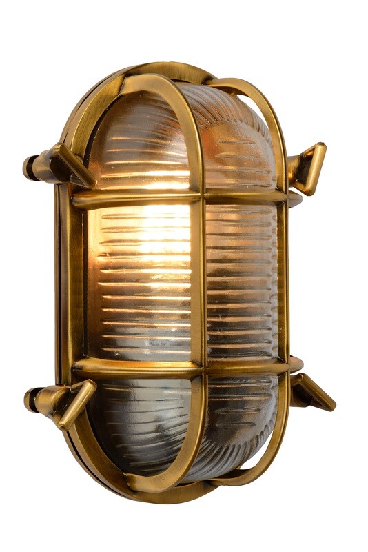 DUDLEY  Wall light Outdoor oval 1xE27 IP65 Matt Gold / Brass