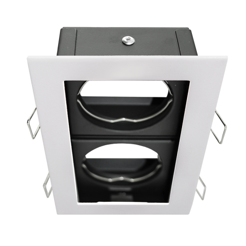 MINI CARDAN 150x90 double head multi-orientable for 2xGU10 light-source White/Black