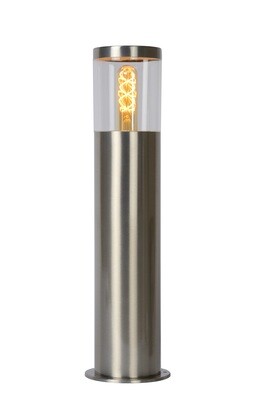 FEDOR Bollard light H49cm 1xE27 IP44 Satin Chrome