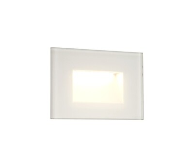 Slava Recessed Rectangular Wall Lamp, 1 x 3.3 W LED, 3000K, 145lm, IP65, White