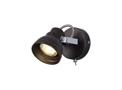 Mirko Adjustable Spotlight, 1 x GU10 (Max 10W LED), Oiled Bronze/Polished Chrome