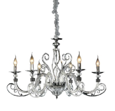 WAVES Ø60 6 LIGHT CHANDELIER PEARL BLACK 6XE14