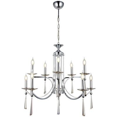 ALFREDO Ø80 10 LIGHT CHANDELIER CHROME 10xE14