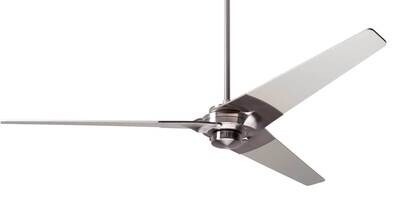 TORSION Ø132 or 157 Design ceiling fan bright nickel/nickel with wall control included