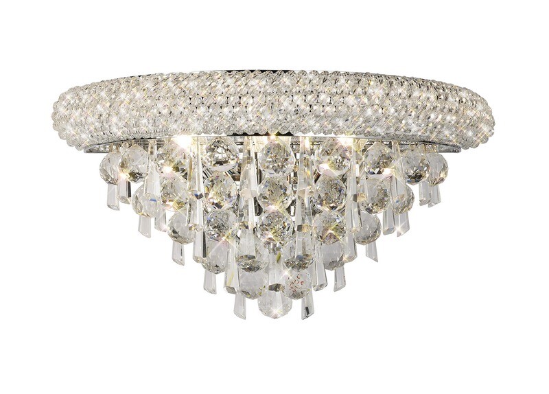 Alexandra Wall Lamp Medium Polished Chrome/Crystal 3 Light E14