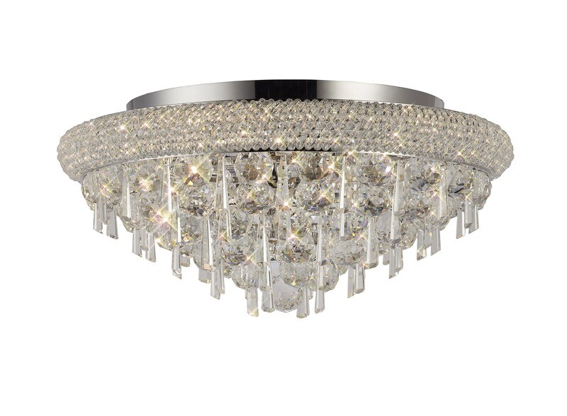 Alexandra Ceiling Light Polished Chrome/Crystal 7 Light E14