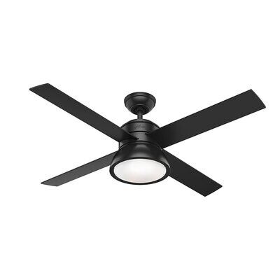 HUNTER LOKI Matte Black ceiling fan Ø137 with Integrated Luminaire and Remote Control