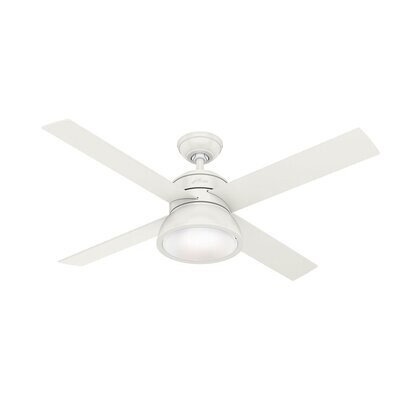 HUNTER LOKI Fresh White ceiling fan Ø137 with Integrated Luminaire and Remote Control
