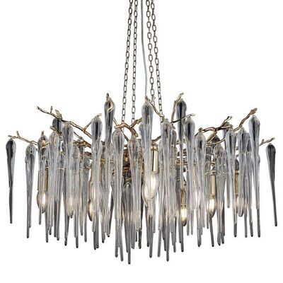 ABRANTES  12 LIGHT GOLDEN ROUND CHANDELIER