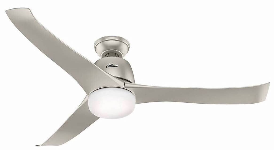 HUNTER HARMONY ceiling fan Ø137 Matte Nickel with Integrated Luminaire and Remote Control