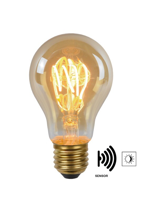 E27-LED filament-A60 WITH TWILIGHT SENSOR  4 Watt 2200K (extra warm white) 230lm Amber