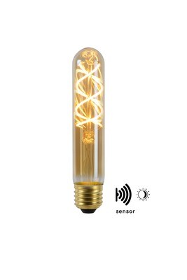 E27-LED filament-T32 WITH TWILIGHT SENSOR  4 Watt 2200K (extra warm white) 230lm Amber