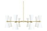 MULLAN Cairo 8 Arm Chandelier white / polished brass