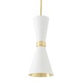 MULLAN Cairo Contemporary Island Pendant Light white/ polished brass