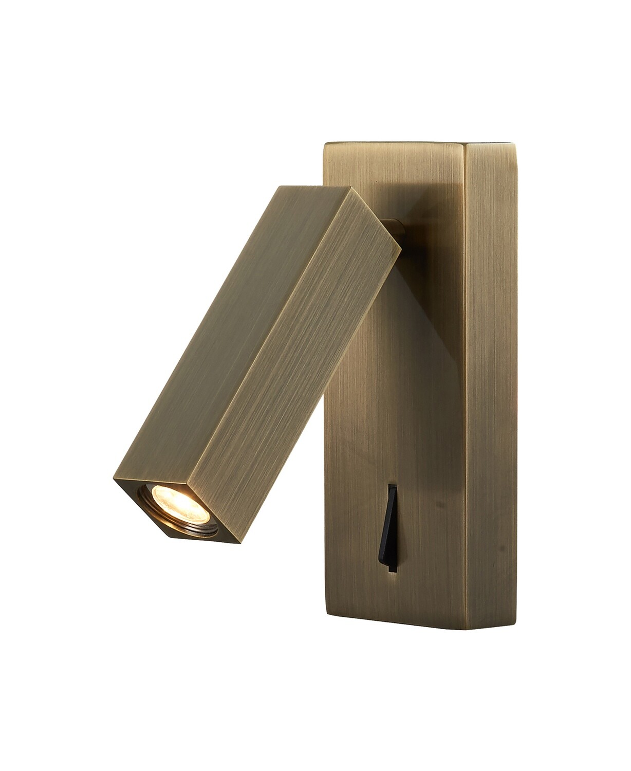 Tarifa Wall/Reading Light, Adjustable 3W LED, 3000K, 210lm, Switched, Antique Brass