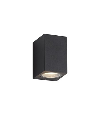 OMAR Rectangle Wall Lamp, 1 x GU10, IP54, Sand Black