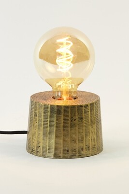 CLAVAN Table lamp Ø12x8 cm antique gold with LED Globe Bulb