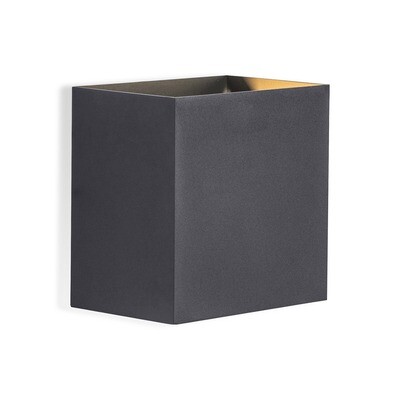 BUHO XL Square Wall Lamp, 2x10W LED, 3000K, 1830lm, IP65, Anthracite