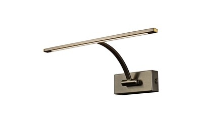 Elma Small 1 Arm Wall Lamp/Picture Light, 1 x 6W LED, 3000K, 470lm, Bronze, 3yrs Warranty