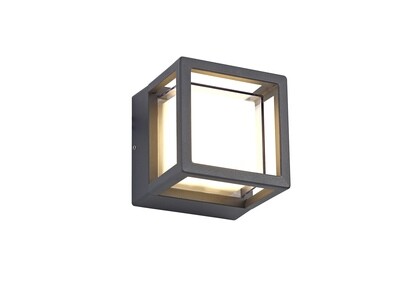 Ridley Square Outdoor surface mounted luminiare, 1 x 6W LED, 3000K, 360lm, IP54, Anthracite