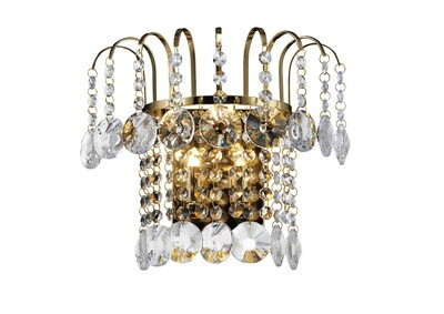 Rosina Wall Lamp Switched 2 Light G9 French Gold /Crystal