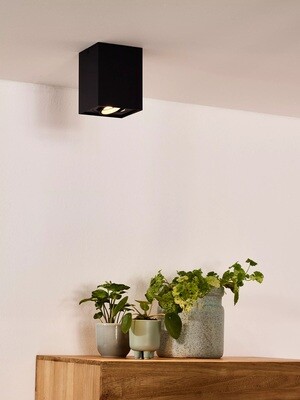 TUBE square Adjustable Ceiling spotlight Ø 9,6 cm 1xGU10 Black