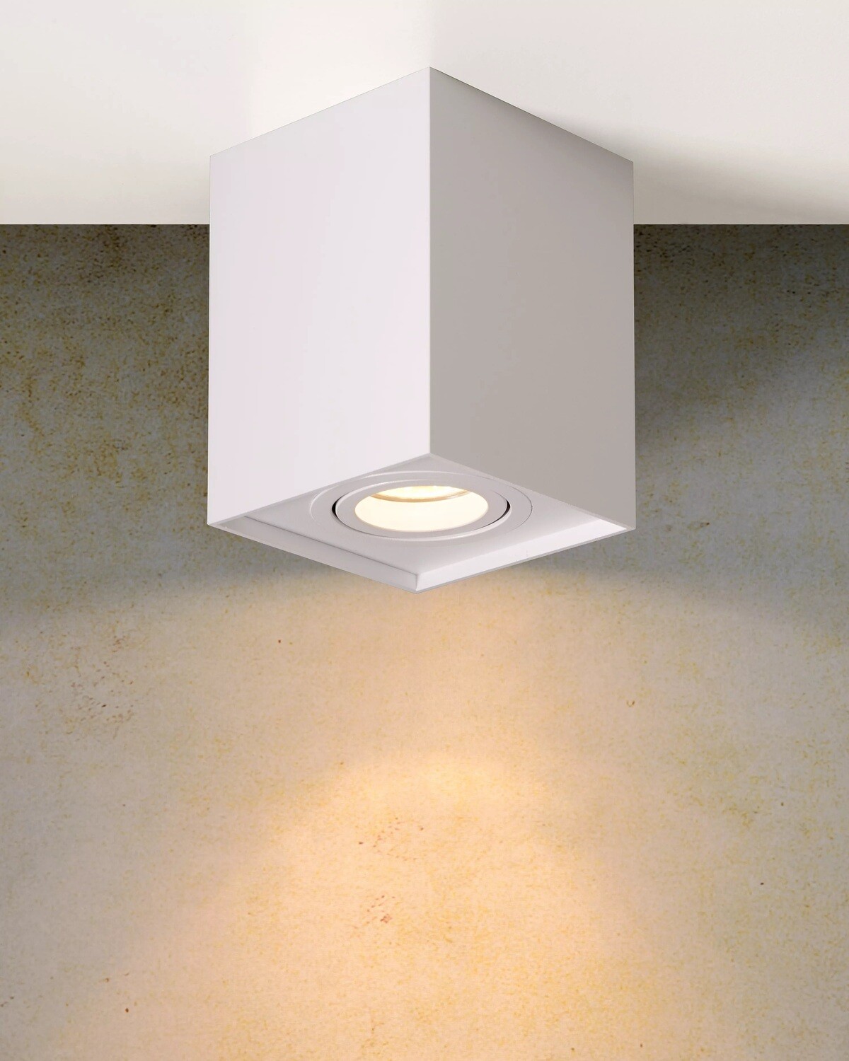 TUBE square Adjustable Ceiling spotlight Ø 9,6 cm 1xGU10 White