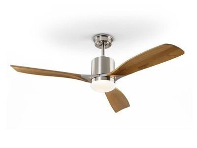 ANEMOS nickel/cherry ceiling fan Ø132cm light integrated and remote control included