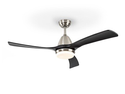 ASPAS nickel/black ceiling fan Ø132cm light integrated and remote control included