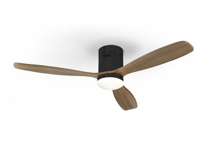 SIROCO black/walnut ceiling fan Ø132cm light integrated and remote control included