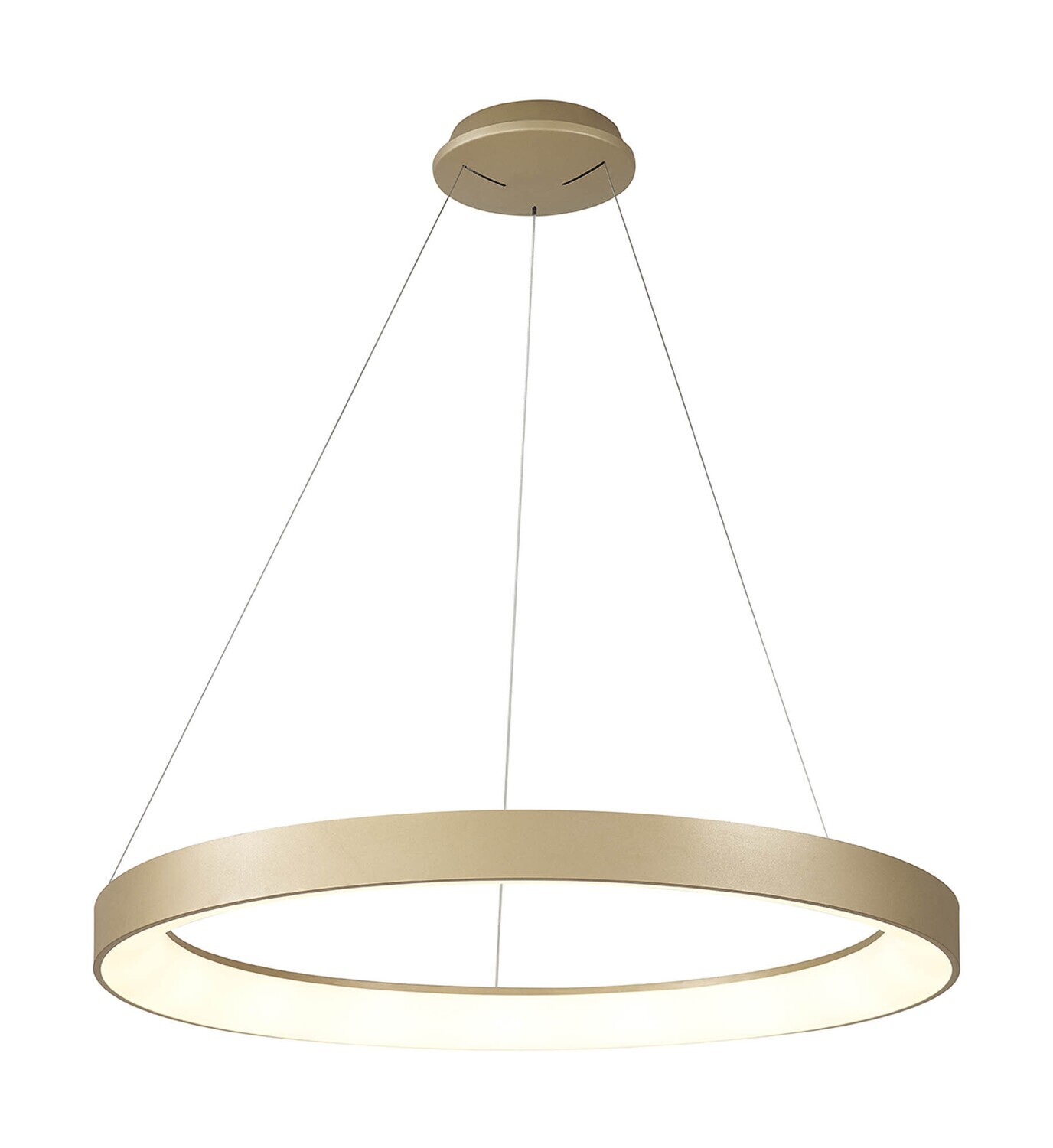 Niseko Ring Pendant 90cm 60W LED, 3000K-6000K Tuneable, 4200lm, Remote Control, Gold