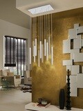 Varas Chandelier LED 11 lamp 55W 3000K (warm white) Gold/White Dimmable with remote control