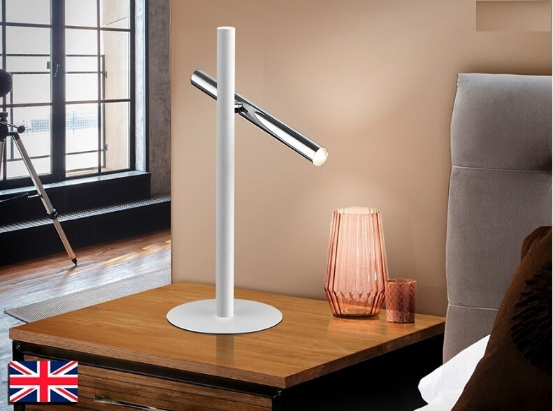 Varas Table Lamp LED 2 lights 10W 3000K (warm white) Chrome/White