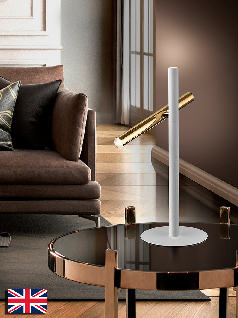 Varas Table Lamp LED 2 lights 10W 3000K (warm white) Gold/White