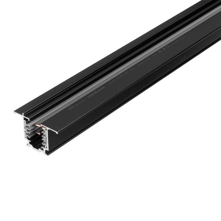 3-Phase Track GLOBAL 2000mm On/Off or phase cut, recessed mounted black