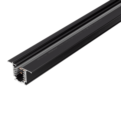3-Phase Track GLOBAL 2000mm On/Off or phase cut, recessed mounted black
