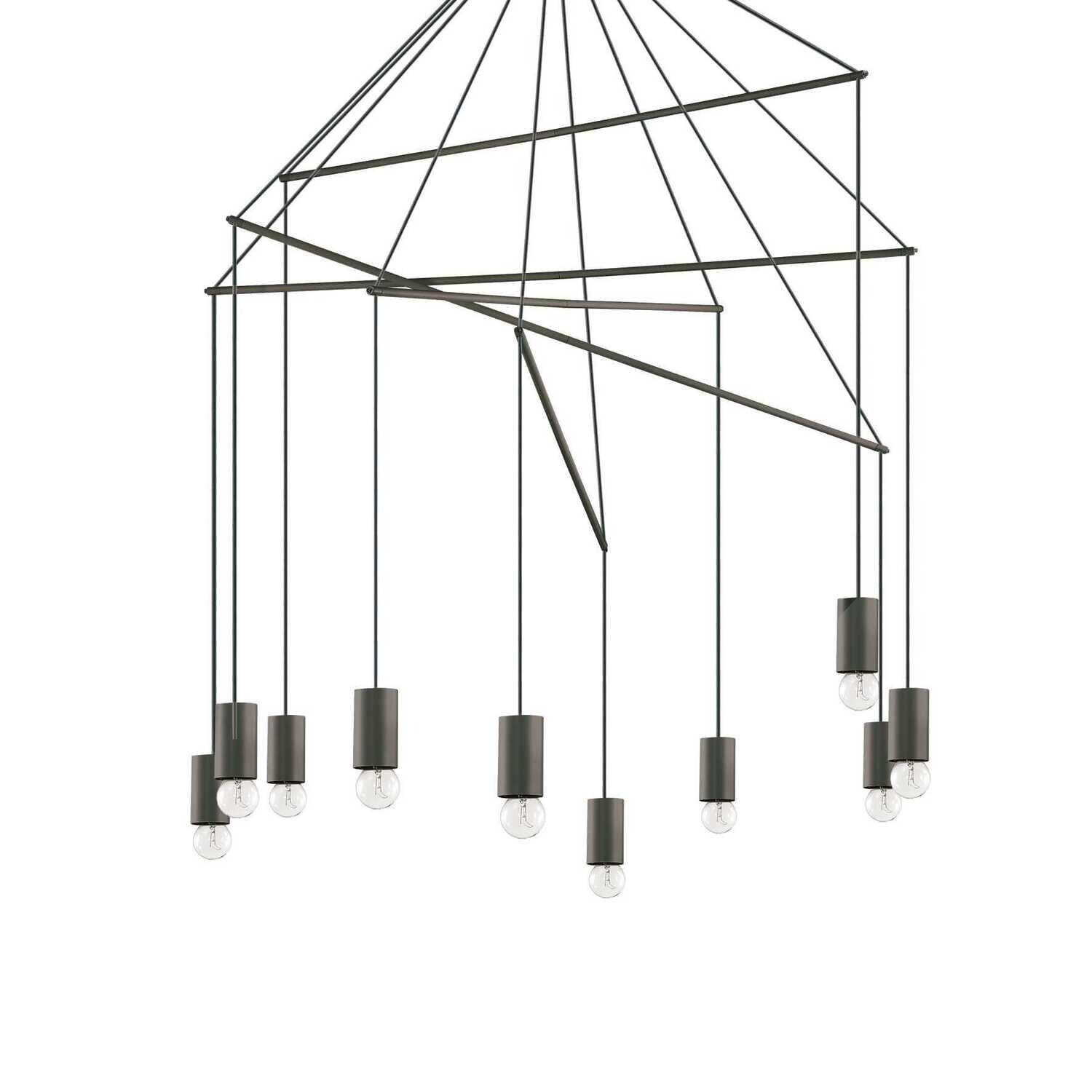 3D FILE POP SP10 modern chandelier 10xE27 Black