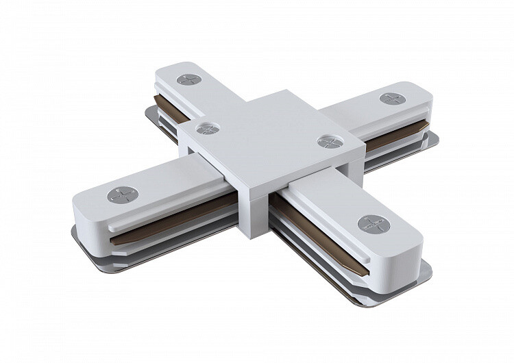 Cross Connector for single phase track system White